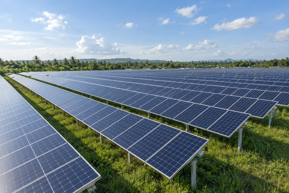 Concept view of a utility-scale solar farm